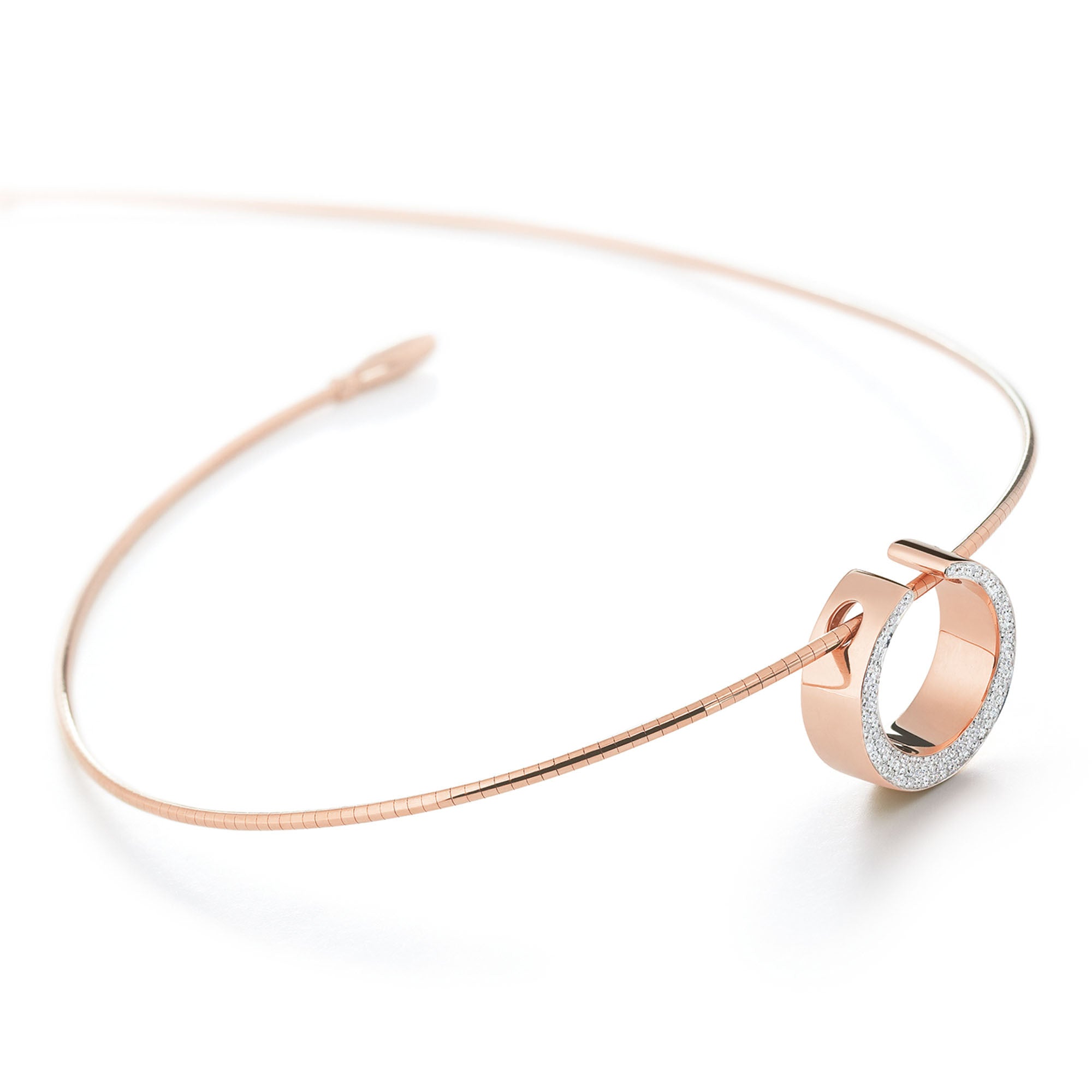 Al Coro Mezzaluna Anhänger (P2059R) aus Roségold mit Diamant