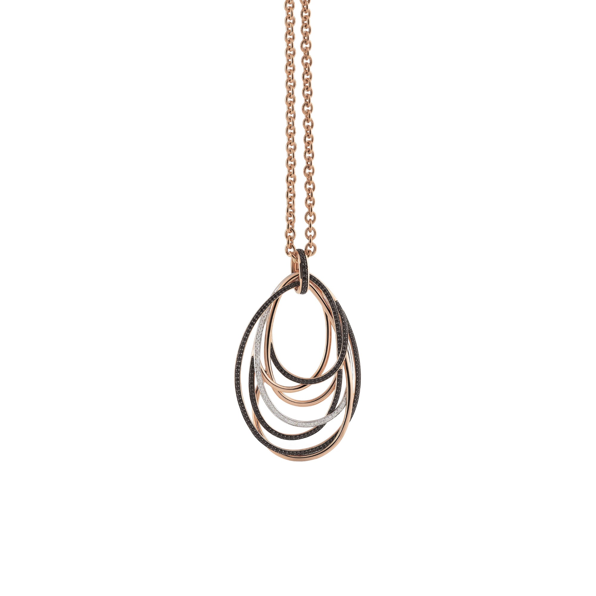 Al Coro Mezzaluna Anhänger (P2344B) aus Bicolor-Gold mit Diamant und Saphir