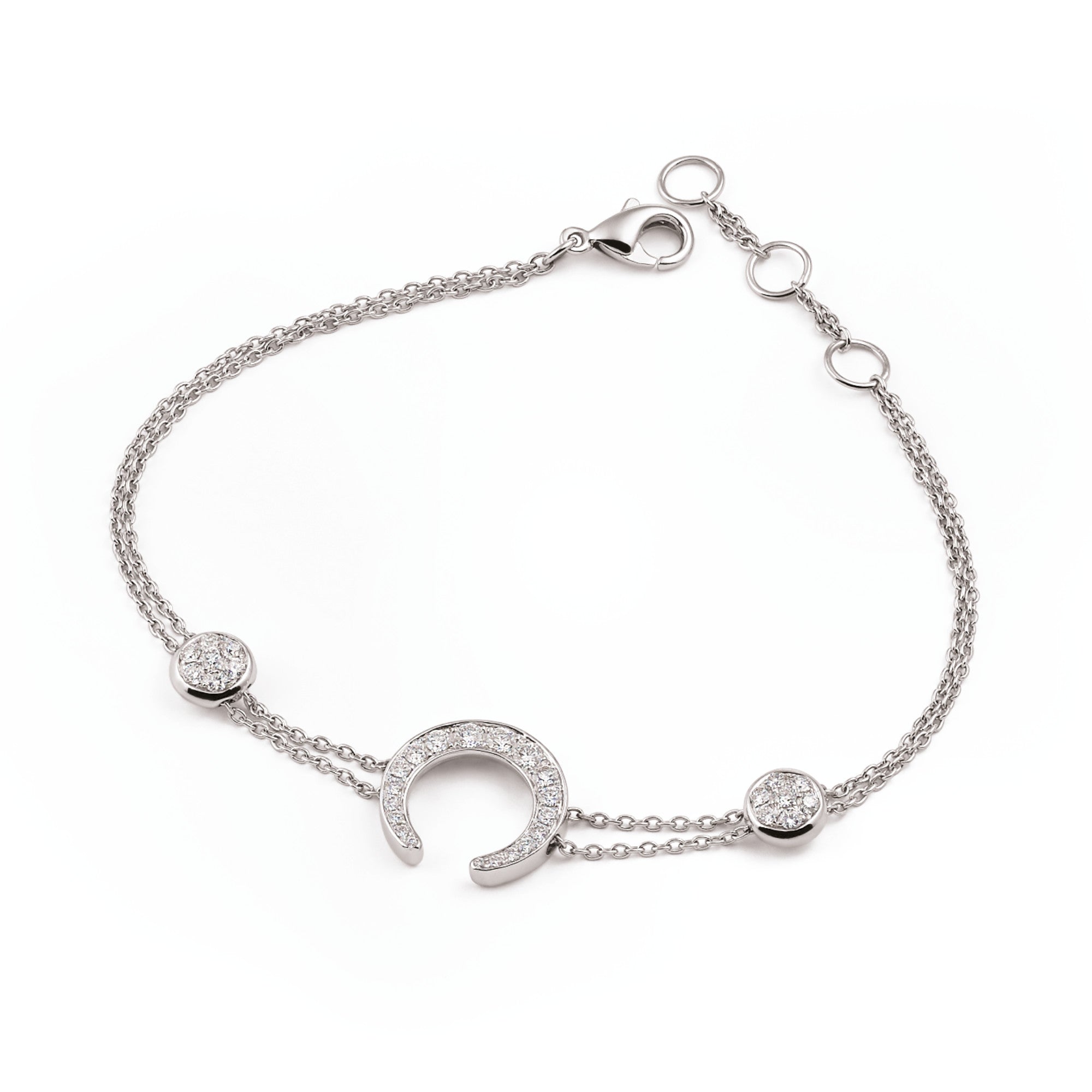 Al Coro Mezzaluna Armband (NB689W) aus Weißgold mit Diamant