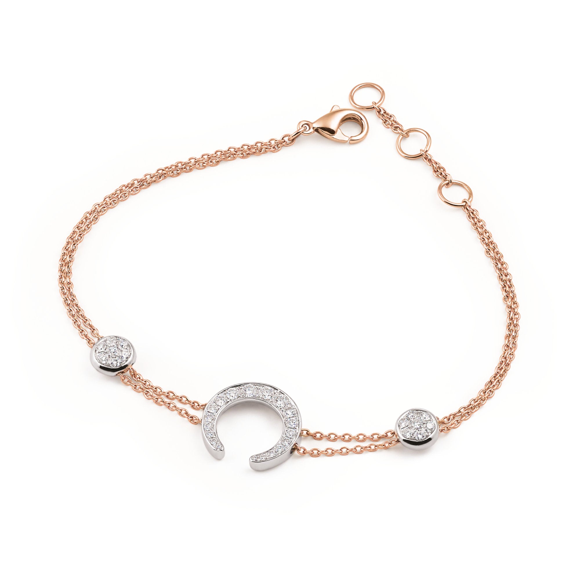 Al Coro Mezzaluna Armband (NB689WR) aus Bicolor-Gold mit Diamant