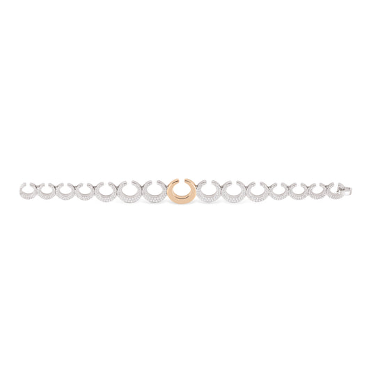Mezzaluna Armband, Bicolor-Gold • Diamant von Al Coro (NB8350WR)