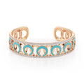 Al Coro Mezzaluna Armreif (NB1505TQWR) aus Bicolor-Gold mit Diamant und Türkis