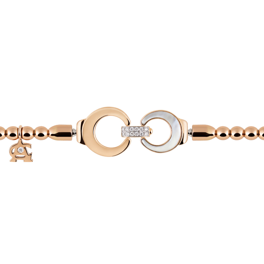 Al Coro Mezzaluna Attrae Armband - BA43R18_BA15BR_BA18R_BA12WMOR_ACR (ACR) aus Roségold mit Diamant und Perlmutt