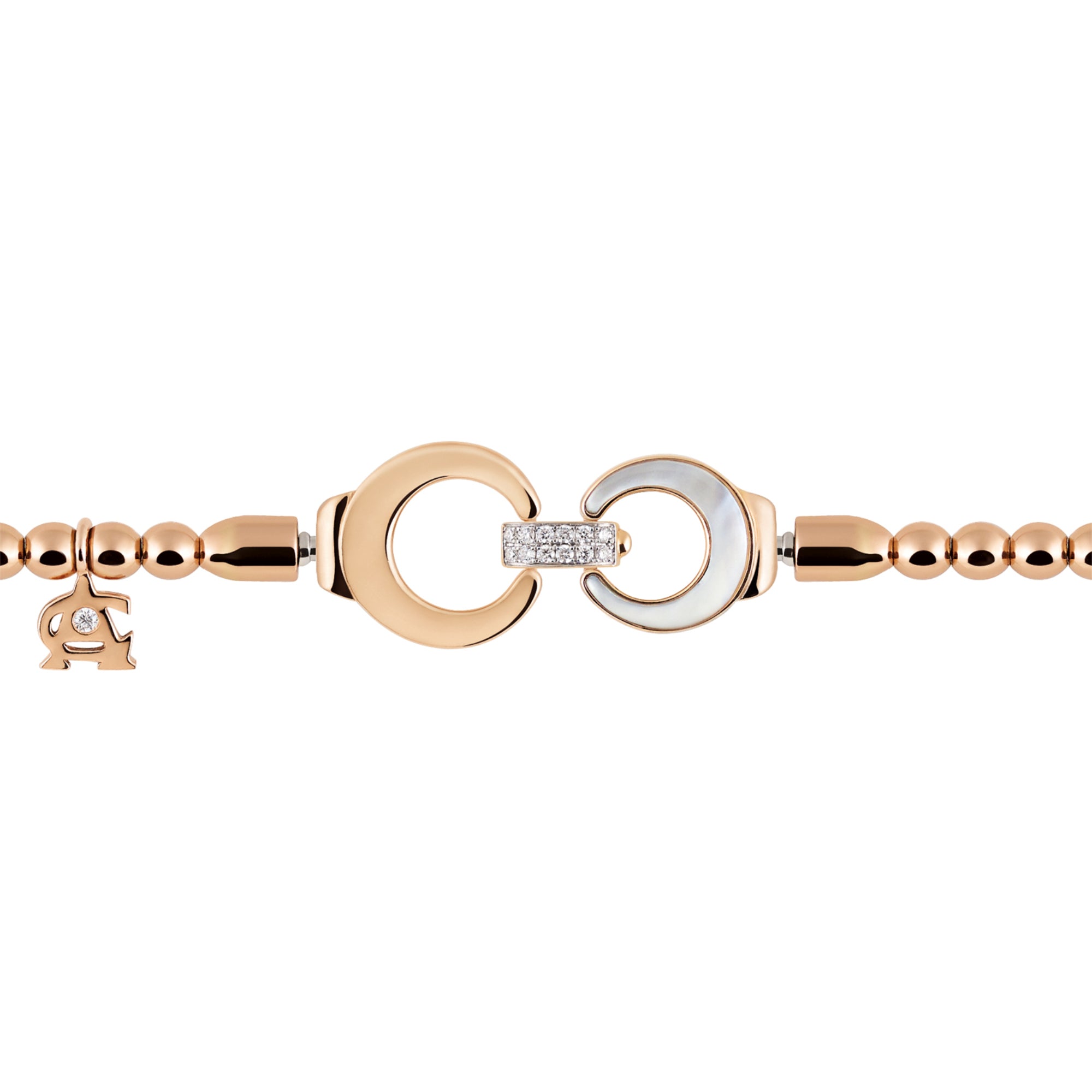 Al Coro Mezzaluna Attrae Armband - BA43R18_BA15BR_BA18R_BA12WMOR_ACR (ACR) aus Roségold mit Diamant und Perlmutt