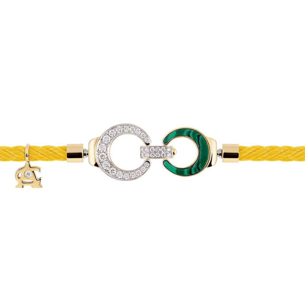 Al Coro Mezzaluna Attrae Armband - BACGAY18_BA15WY_BA18Y_BA12WMAY+ACY (ACY) aus Gelbgold mit Diamant und Malachit