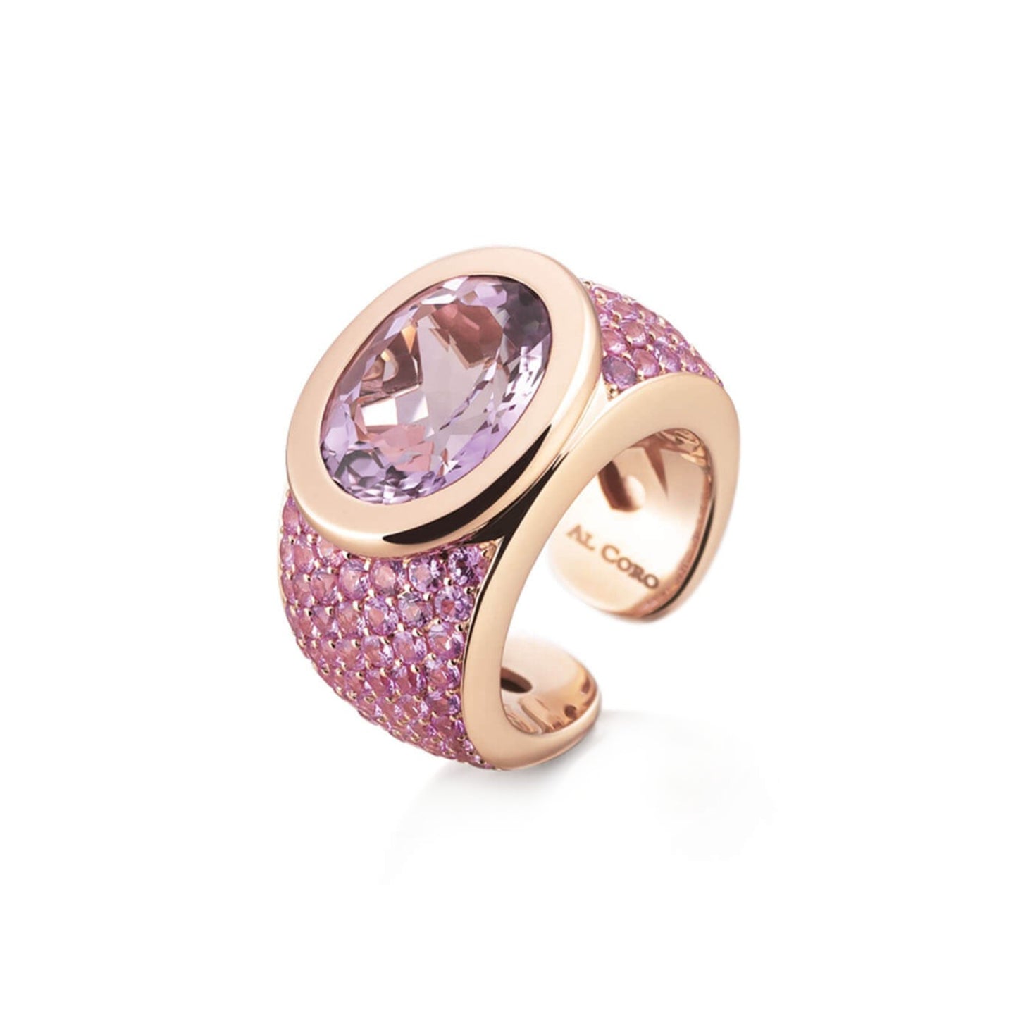 Mezzaluna Classic Ring, Roségold • Amethyst • Saphir von Al Coro (R6757PA)