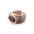 Al Coro Mezzaluna Classic Ring (R6757S) aus Roségold mit Diamant und Rauchquarz