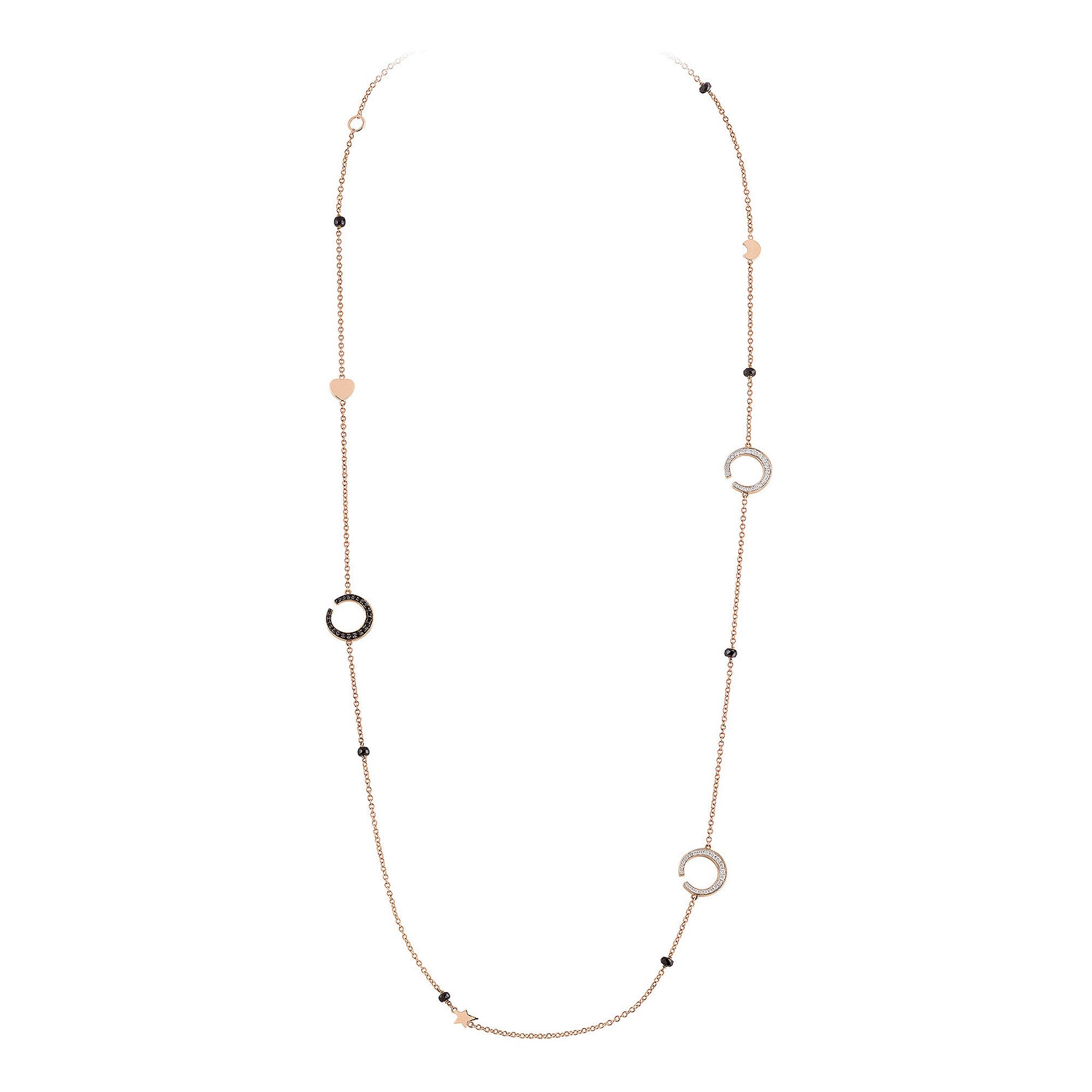 Al Coro Mezzaluna Collier (C365BSR) aus Roségold mit Diamant und Saphir