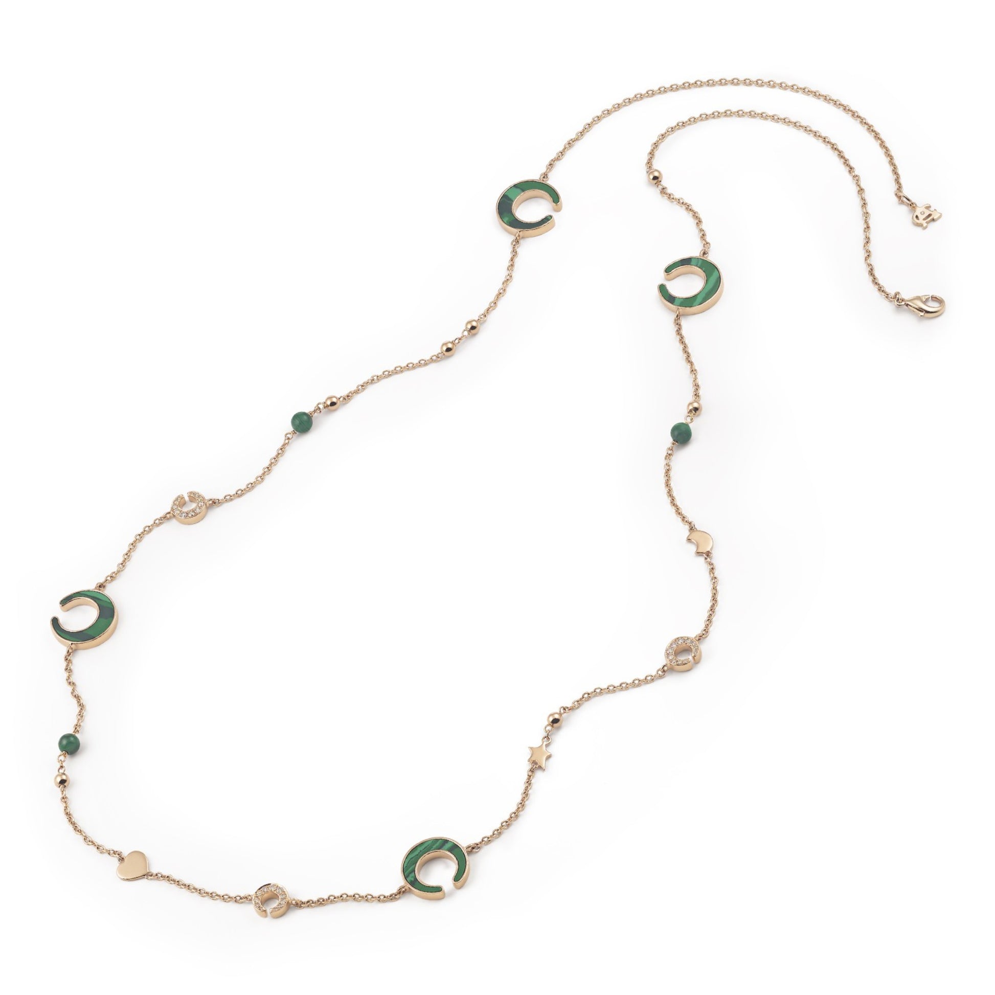 Mezzaluna Collier, Roségold • Diamant • Malachit von Al Coro (NC1510MAR70)