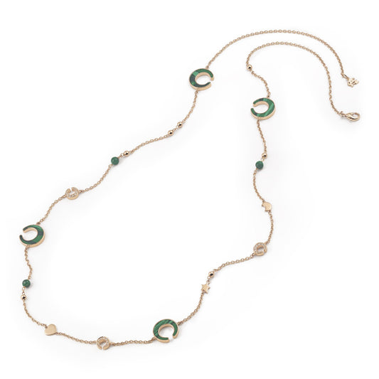 Mezzaluna Collier, Roségold • Diamant • Malachit von Al Coro (NC1510MAR70)
