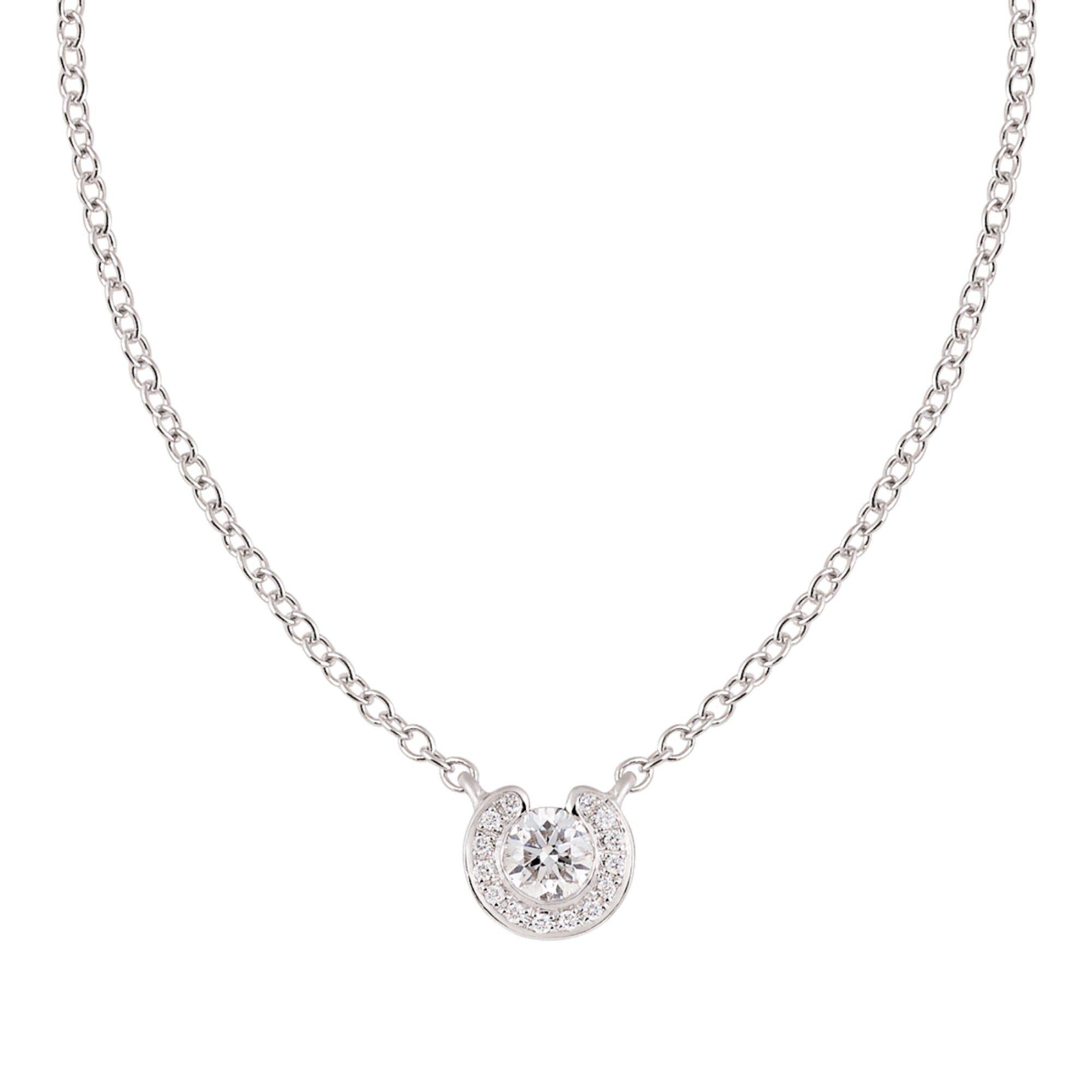 Al Coro Mezzaluna Collier (NC2875W) aus Weißgold mit Diamant