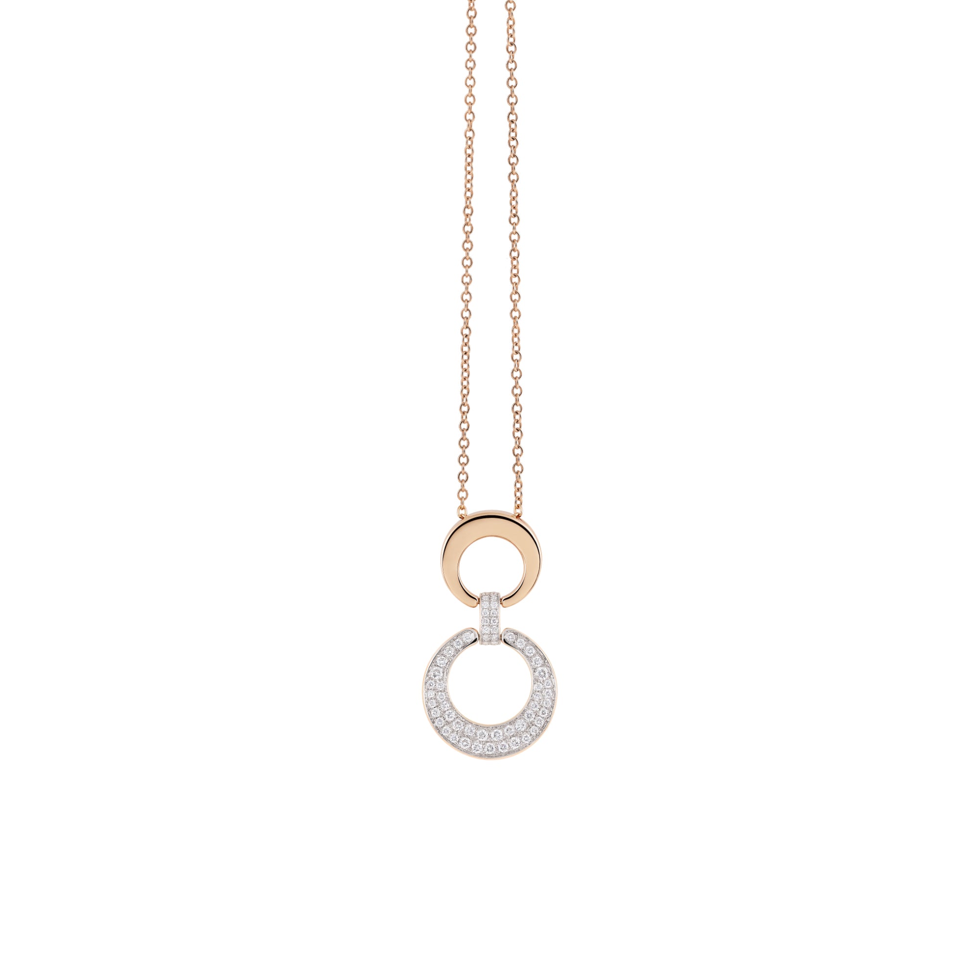 Al Coro Mezzaluna Collier (NC2923R) aus Bicolor-Gold mit Diamant