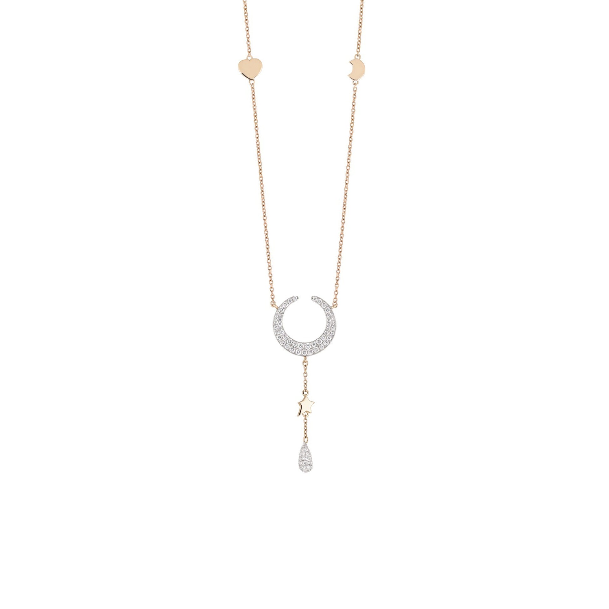 Mezzaluna Collier, Bicolor-Gold • Diamant von Al Coro (NC414R43)