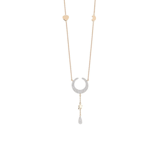 Mezzaluna Collier, Bicolor-Gold • Diamant von Al Coro (NC414R43)