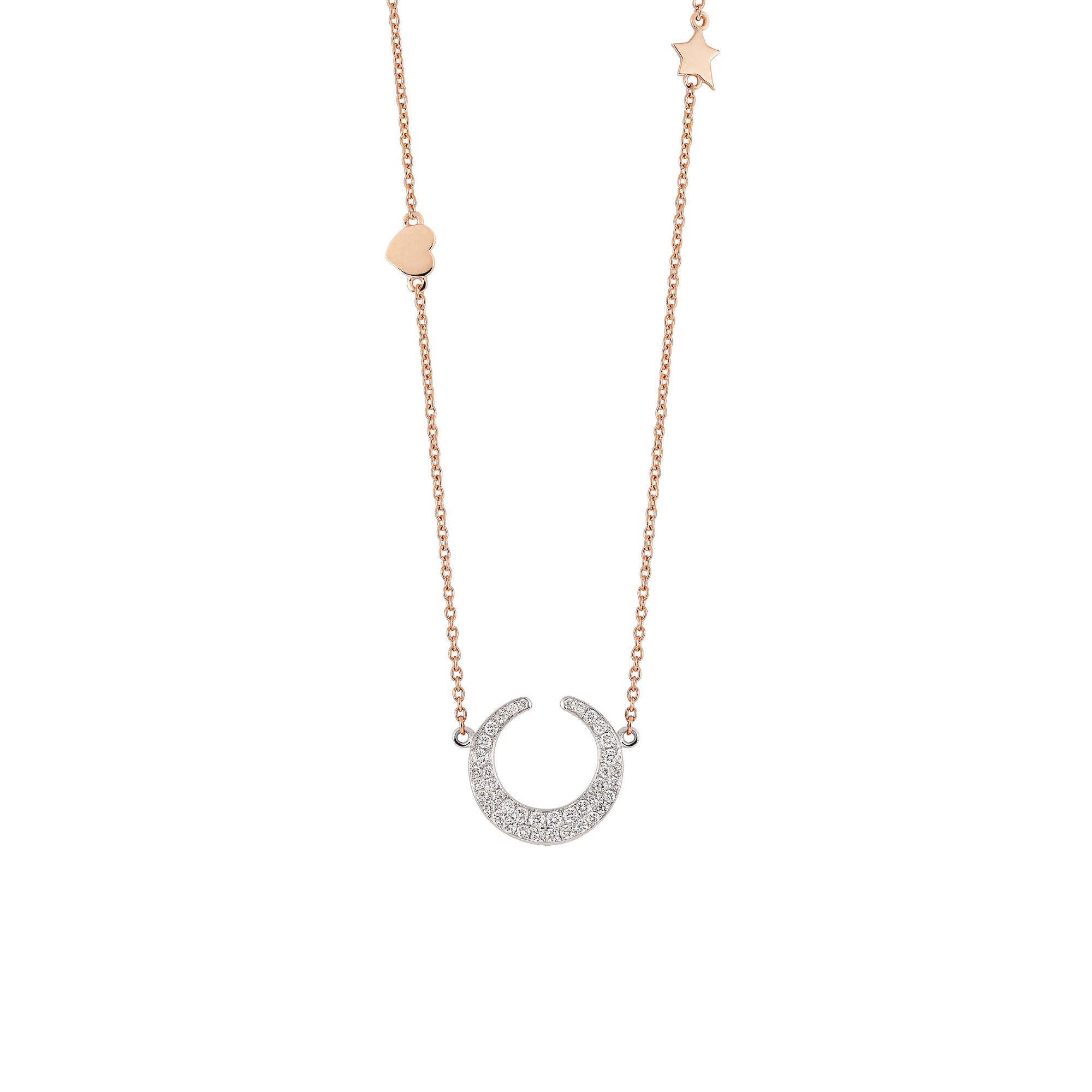 Al Coro Mezzaluna Collier (NC8337WR) aus Bicolor-Gold mit Diamant