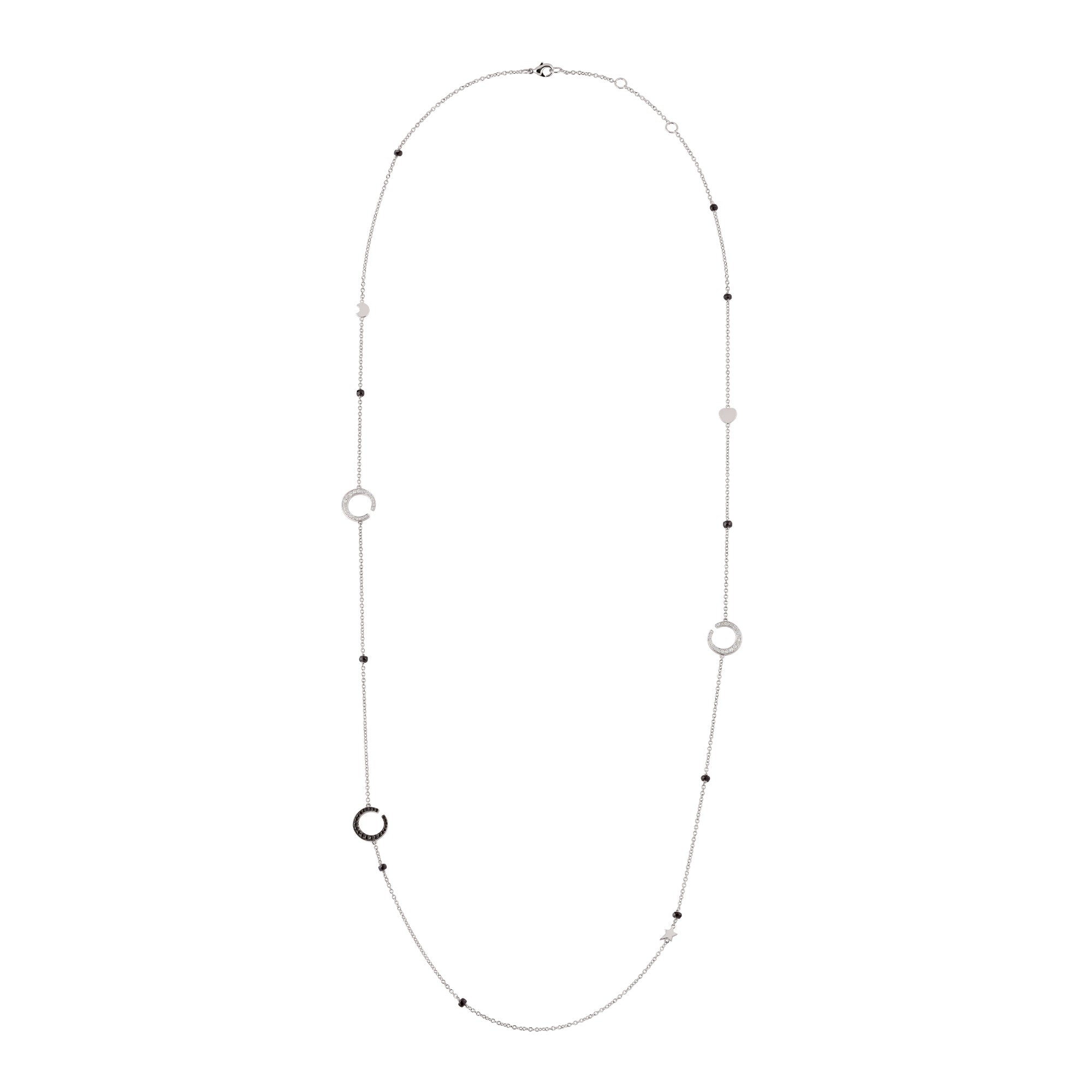 Al Coro Mezzaluna Halskette (C365BSW) aus Weißgold mit Diamant und Saphir