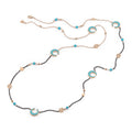 Al Coro Mezzaluna Halskette (NC1511TQR90) aus Roségold mit Diamant und Türkis
