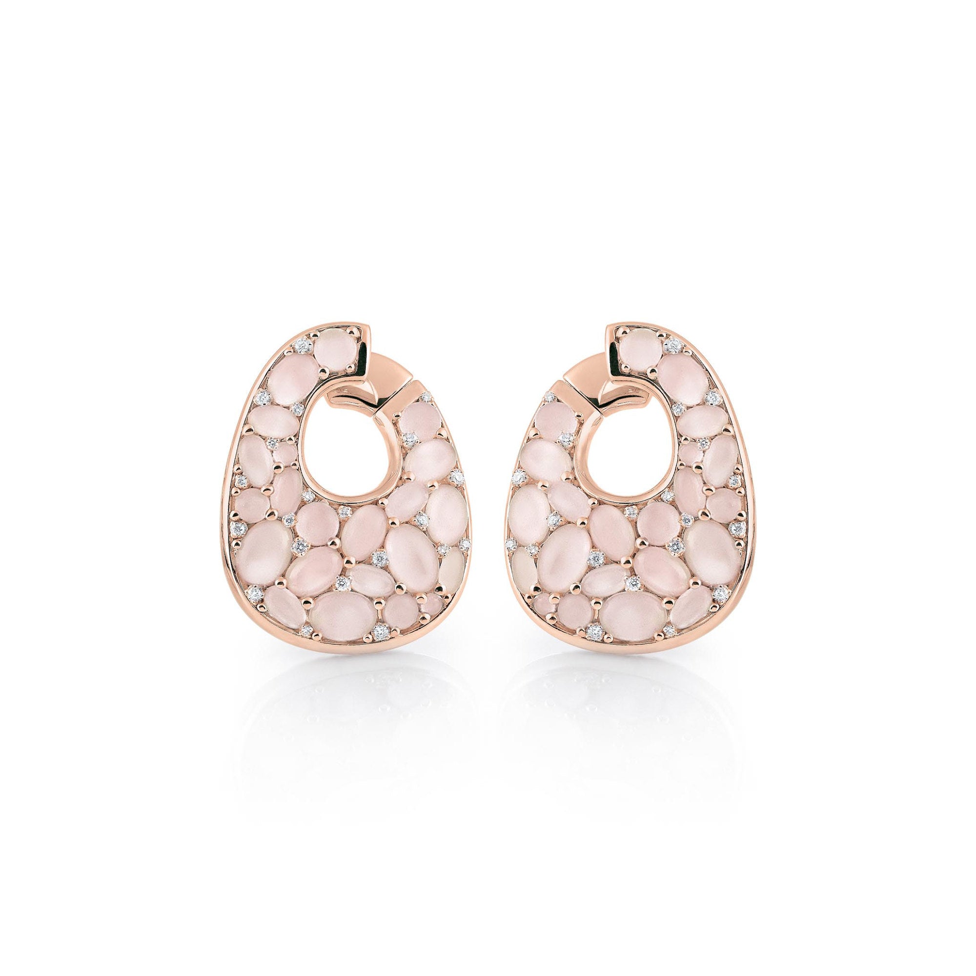 Al Coro Mezzaluna Ohrhänger (E2046WMR) aus Roségold mit Diamant und Mondstein