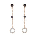 Al Coro Mezzaluna Ohrhänger (E311BSR) aus Roségold mit Diamant und Saphir