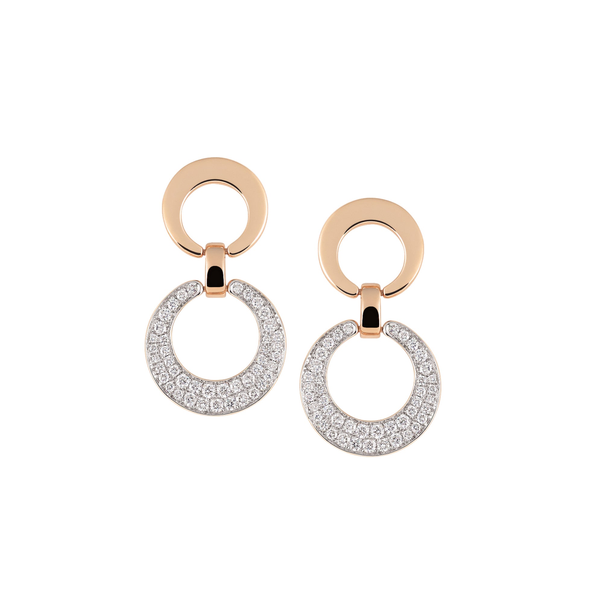 Al Coro Mezzaluna Ohrhänger (NE1501R) aus Bicolor-Gold mit Diamant
