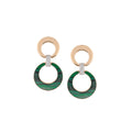 Al Coro Mezzaluna Ohrhänger (NE1502MAR) aus Bicolor-Gold mit Diamant und Malachit