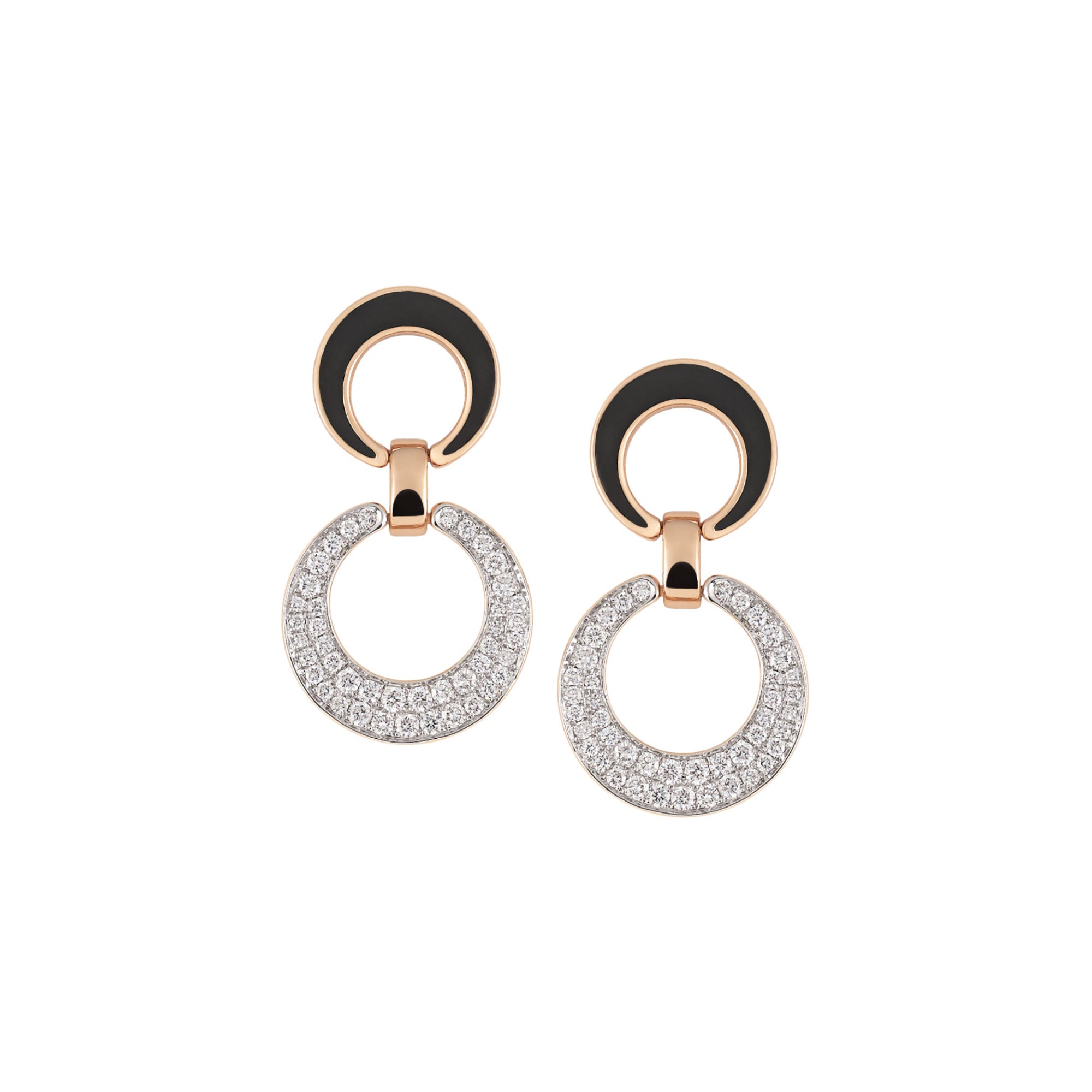 Al Coro Mezzaluna Ohrhänger (NE1504FEWR) aus Bicolor-Gold mit Diamant