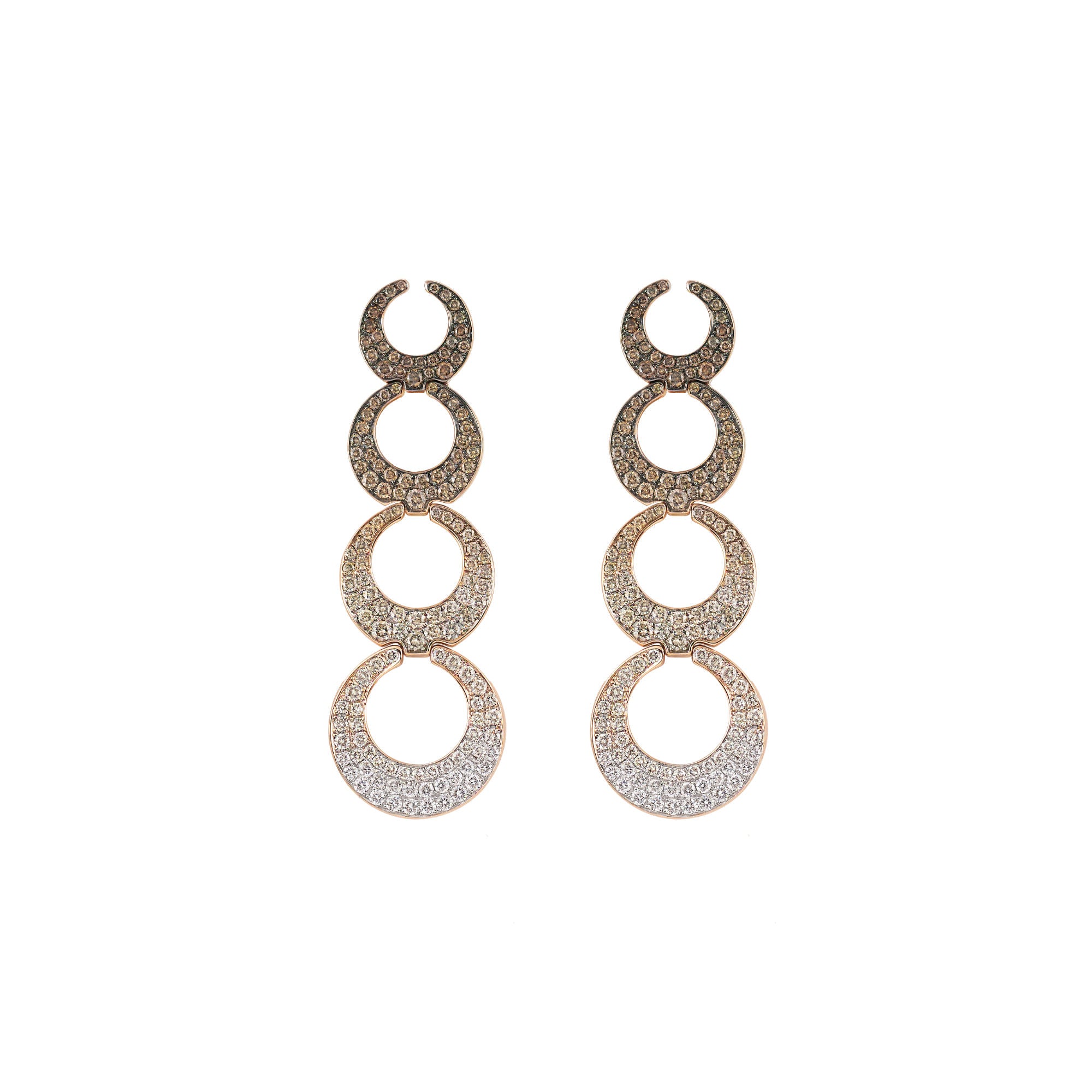 Al Coro Mezzaluna Ohrhänger (NE9173BWR4S) aus Bicolor-Gold mit Diamant