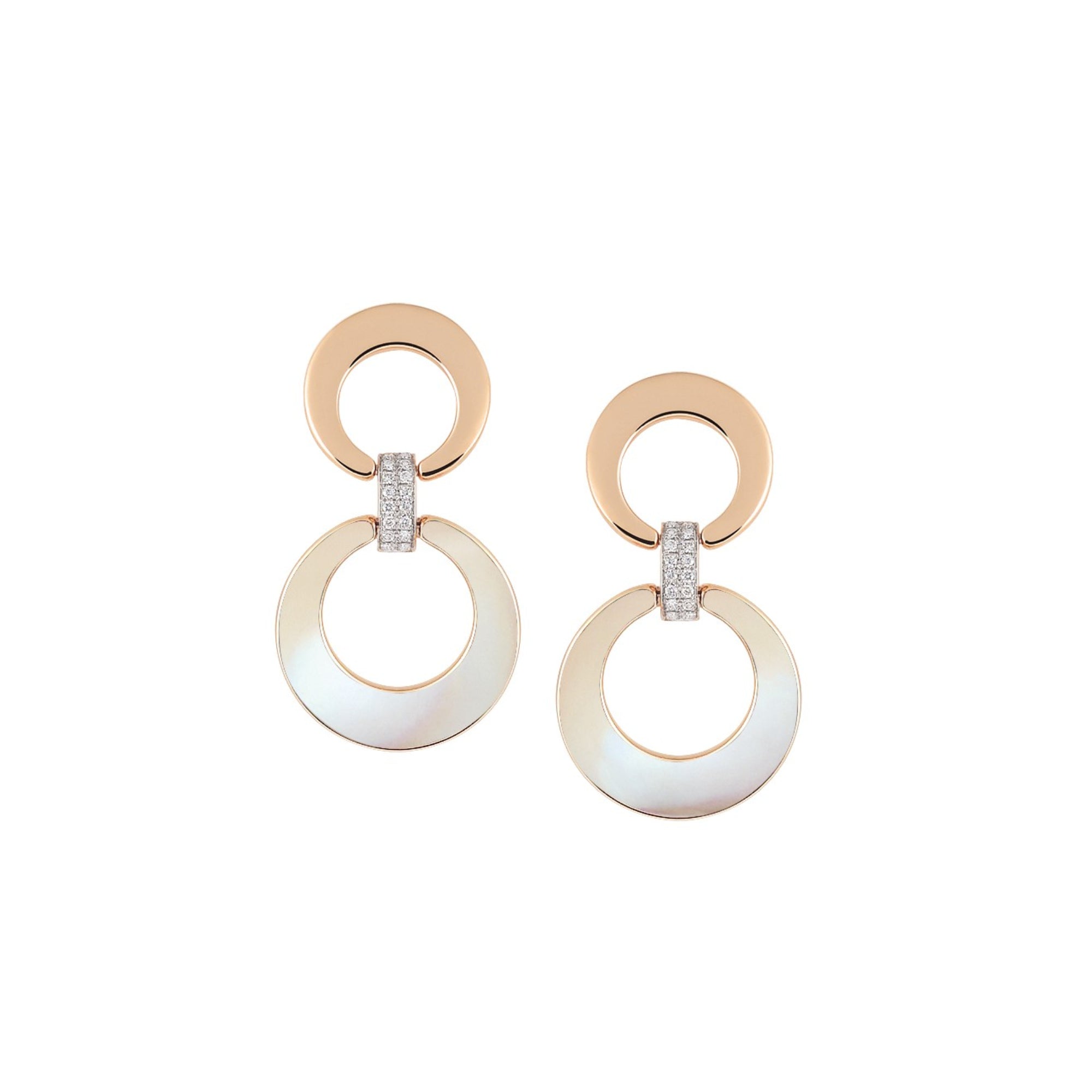 Al Coro Mezzaluna Ohrringe (NE1502MOR) aus Roségold mit Diamant und Perlmutt