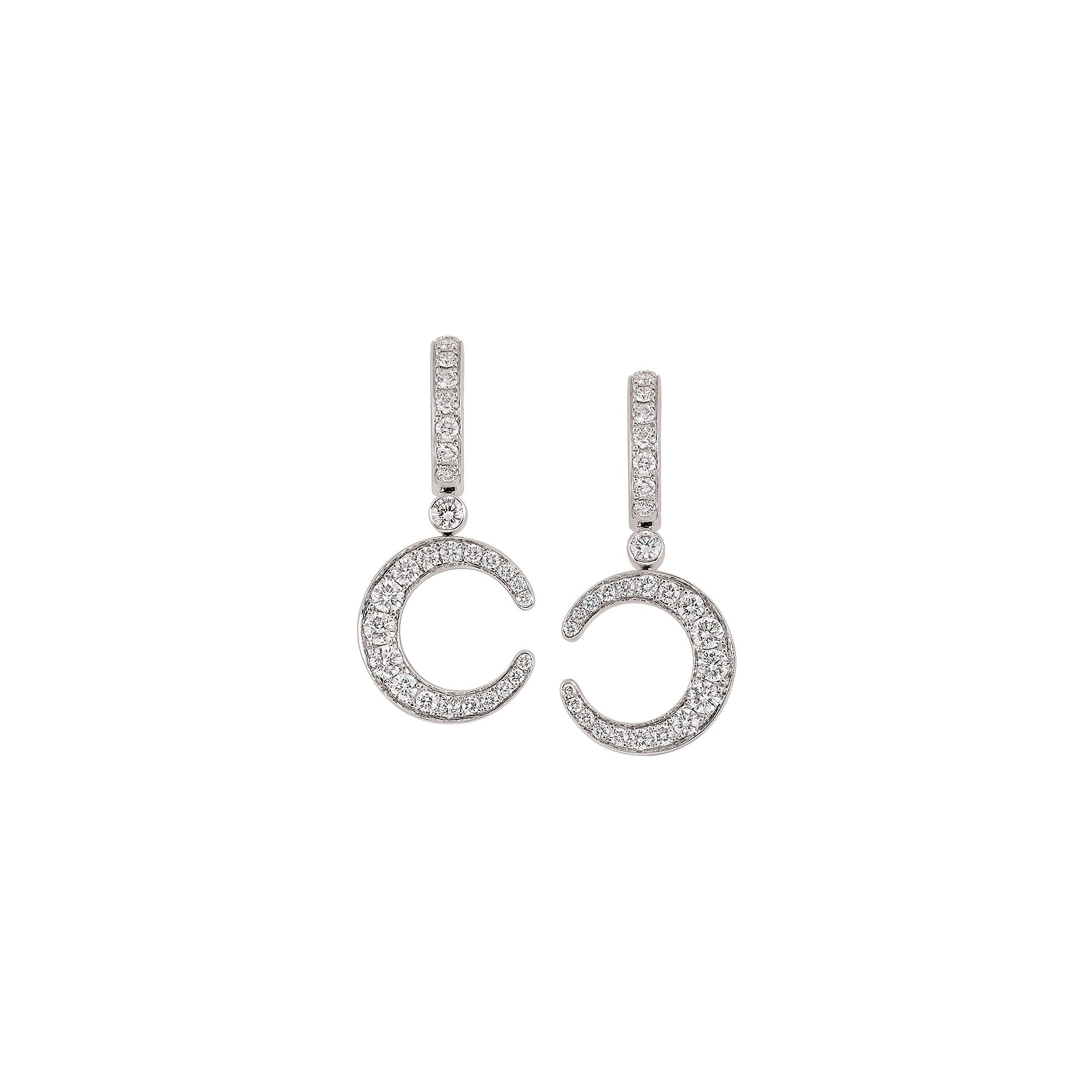 Al Coro Mezzaluna Ohrringe (NE332WW) aus Weißgold mit Diamant