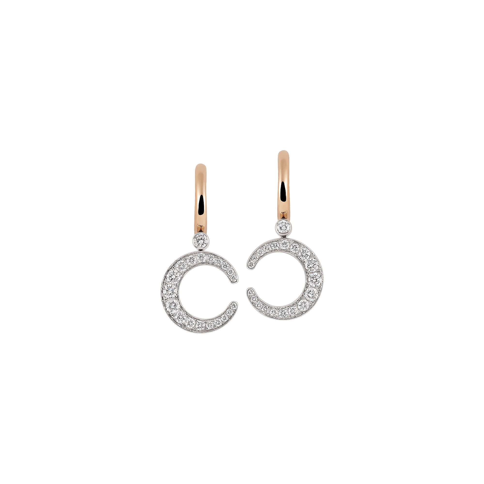 Al Coro Mezzaluna Ohrringe (NE333WR) aus Bicolor-Gold mit Diamant