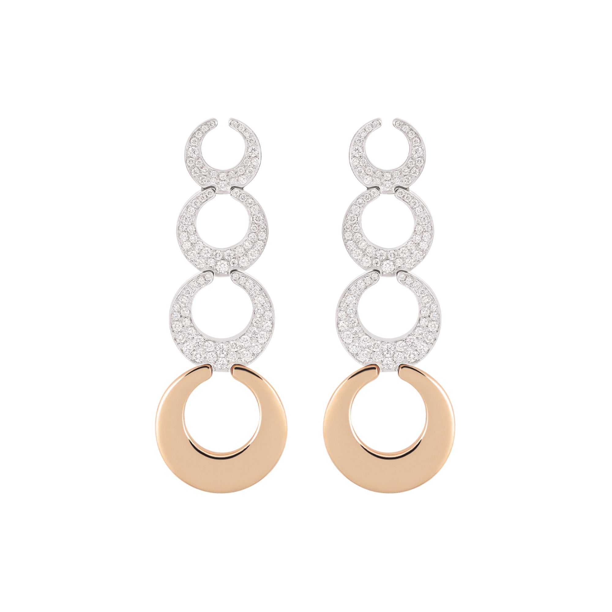 Al Coro Mezzaluna Ohrringe (NE9173WR) aus Bicolor-Gold mit Diamant