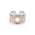 Al Coro Mezzaluna Ring (NR1468WR) aus Bicolor-Gold mit Diamant