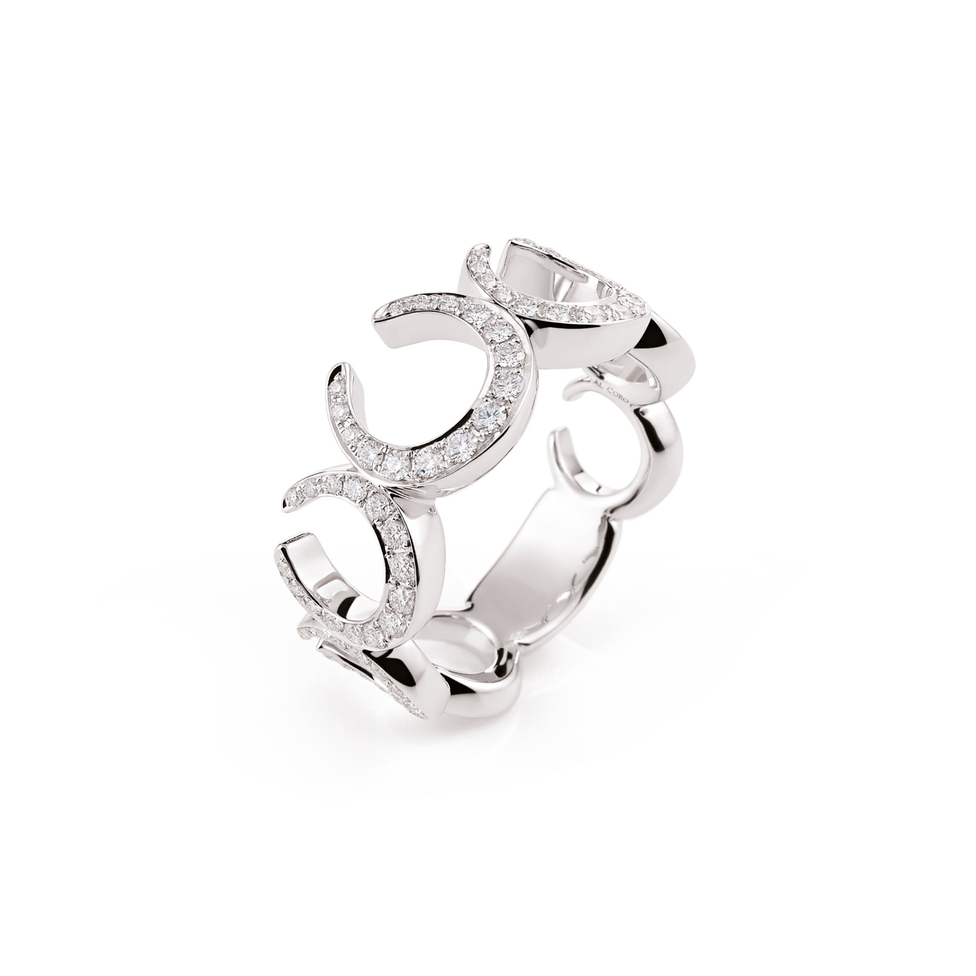 Al Coro Mezzaluna Ring (NR2870W) aus Bicolor-Gold mit Diamant
