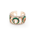 Al Coro Mezzaluna Ring (NR750MAWR) aus Bicolor-Gold mit Diamant und Malachit