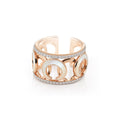 Al Coro Mezzaluna Ring (NR750MOWR) aus Roségold mit Diamant und Perlmutt