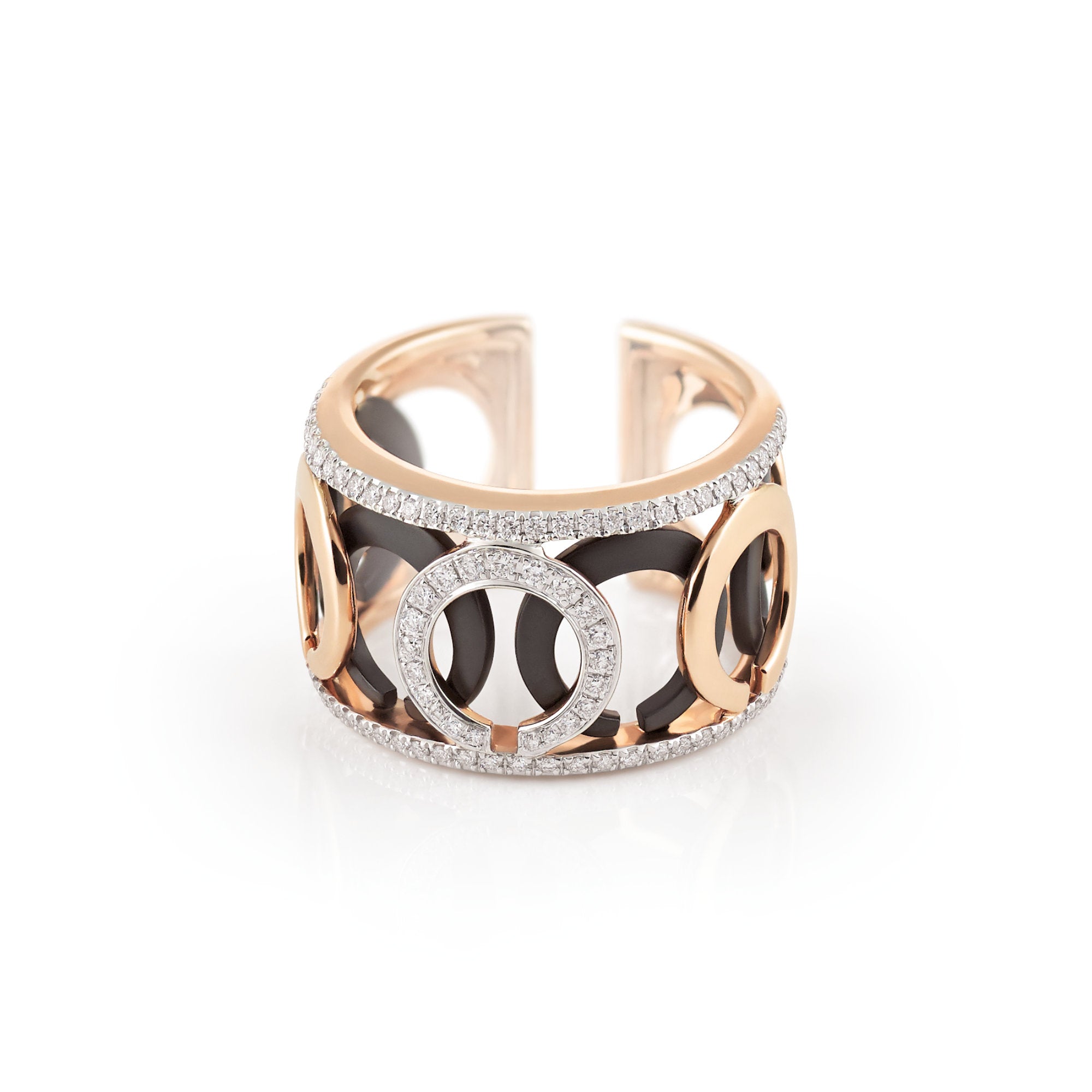 Al Coro Mezzaluna Ring (NR9928WR) aus Bicolor-Gold mit Diamant