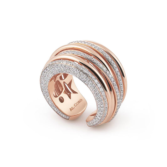 Al Coro Mezzaluna Ring (R6994R) aus Bicolor-Gold