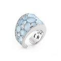 Al Coro Mezzaluna Ring (R7137TW) aus Weißgold mit Diamant und Topas