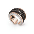 Al Coro Mezzaluna Ring (R7214R) aus Roségold, Edelstahl mit Diamant