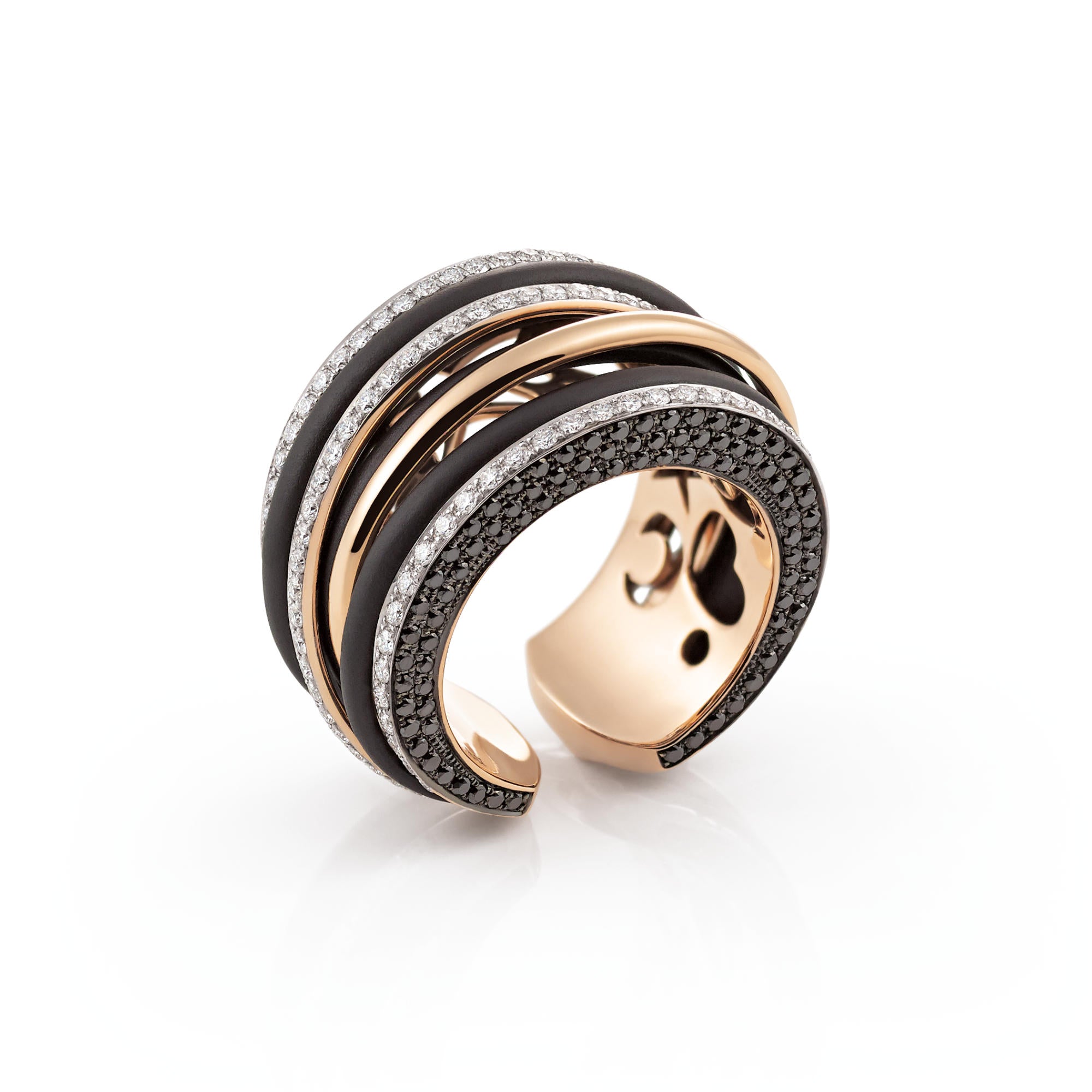Al Coro Mezzaluna Ring (R72162R) aus Bicolor-Gold mit Diamant