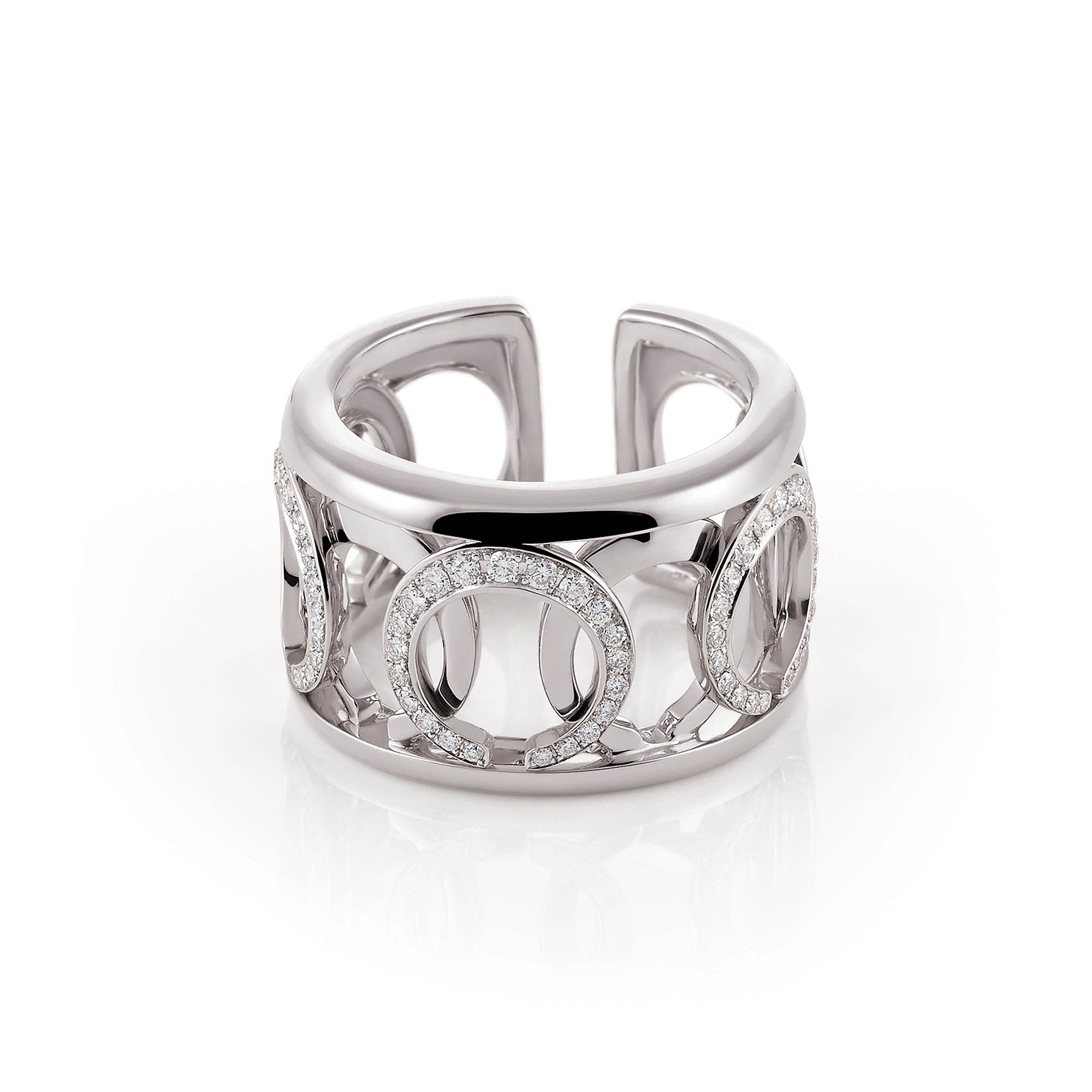 Al Coro Mezzaluna Ring (R7625WW) aus Weißgold mit Diamant