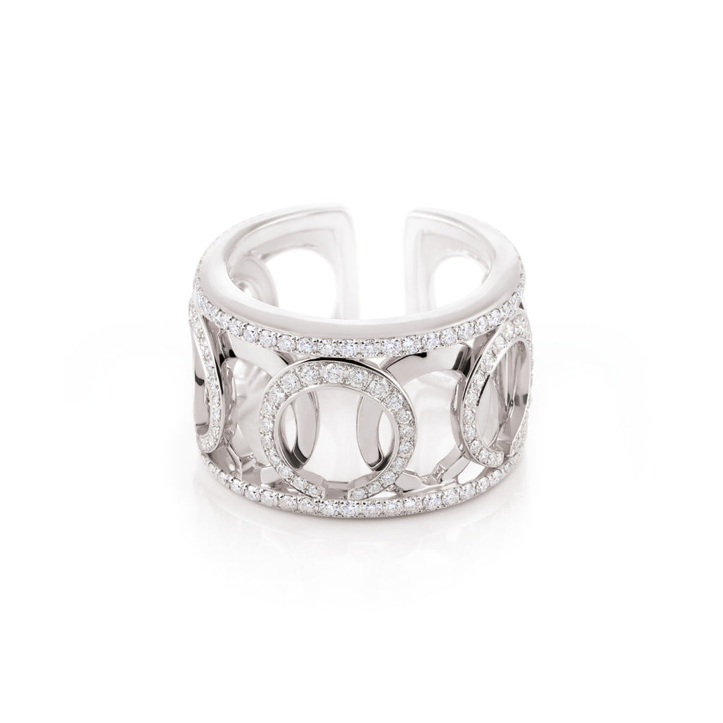 Al Coro Mezzaluna Ring (R7626WW) aus Weißgold mit Diamant
