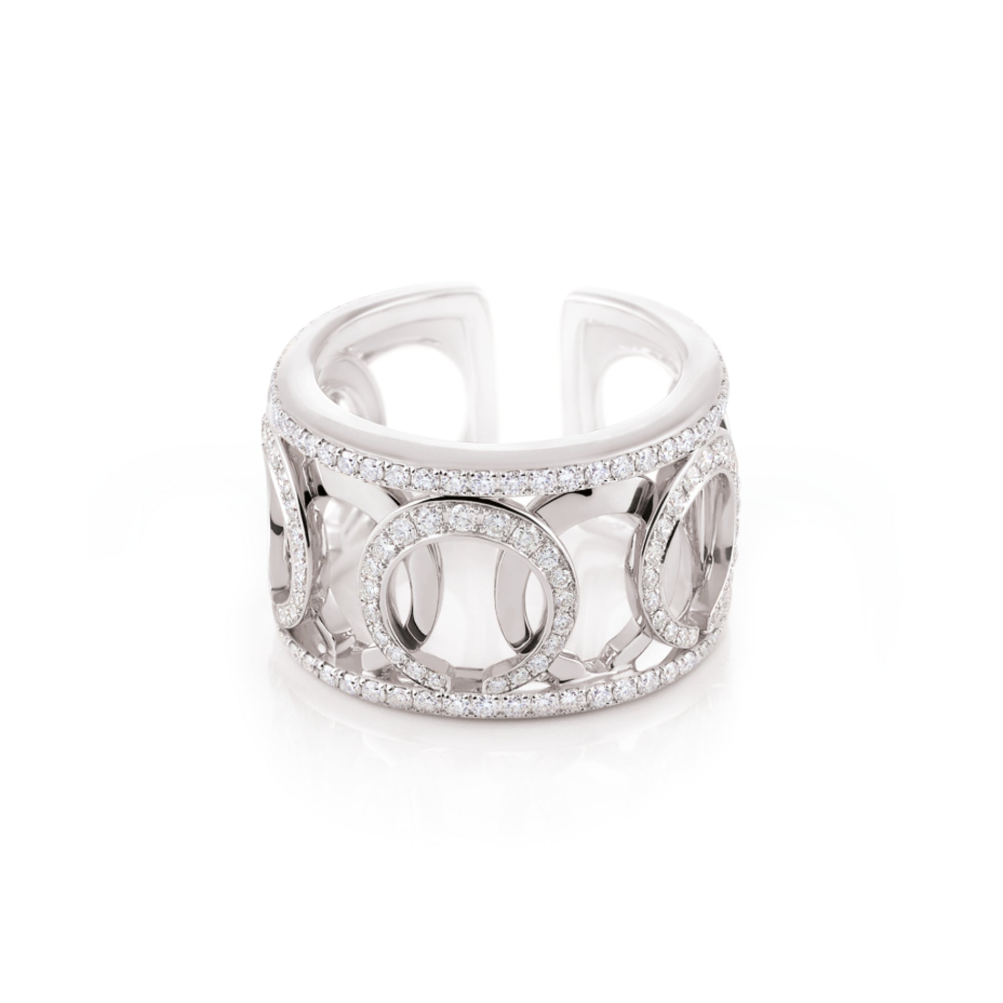 Al Coro Mezzaluna Ring (R7626WW) aus Weißgold mit Diamant