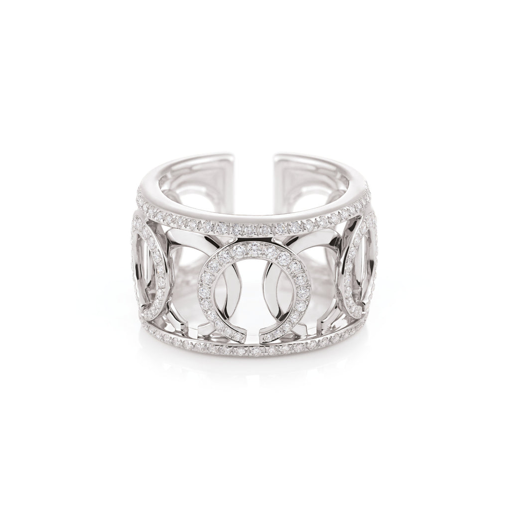 Al Coro Mezzaluna Ring (R7626WW) aus Weißgold mit Diamant