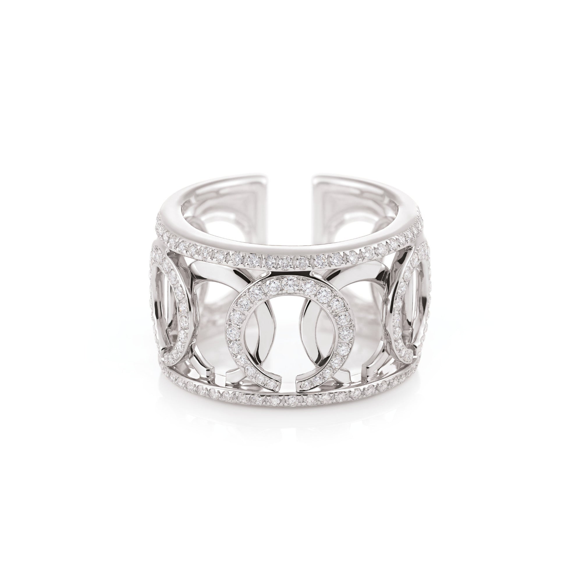 Al Coro Mezzaluna Ring (R7626WW) aus Weißgold mit Diamant