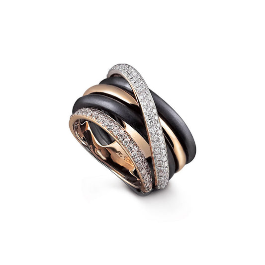 Al Coro Neraviglia Serenata Ring (NR11129BR) aus Roségold mit Diamant