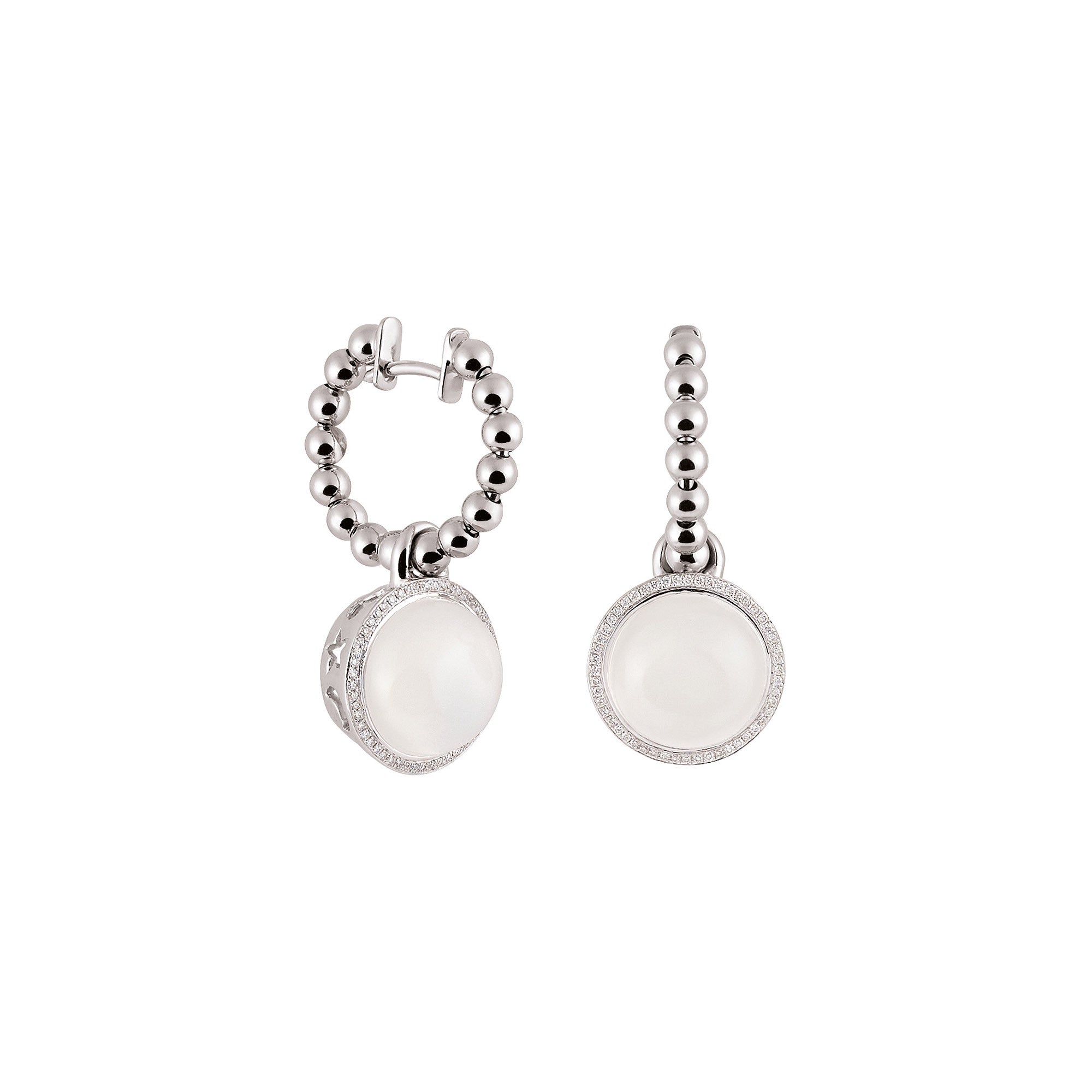 Al Coro Palladio Ohrhänger (NE4038WMW) aus Weißgold mit Diamant und Mondstein