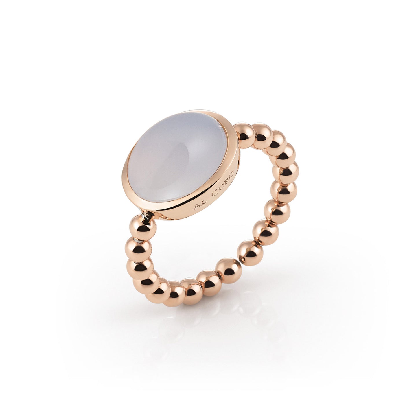 Al Coro Palladio Ring (NR937CR) aus Roségold mit Chalcedon
