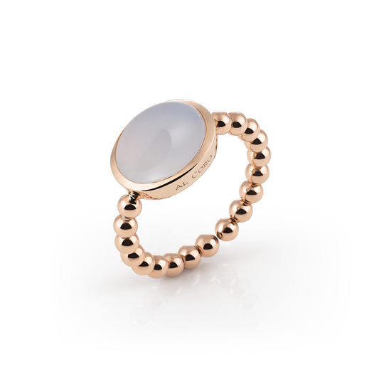 Al Coro Palladio Ring (NR937CR) aus Roségold mit Chalcedon