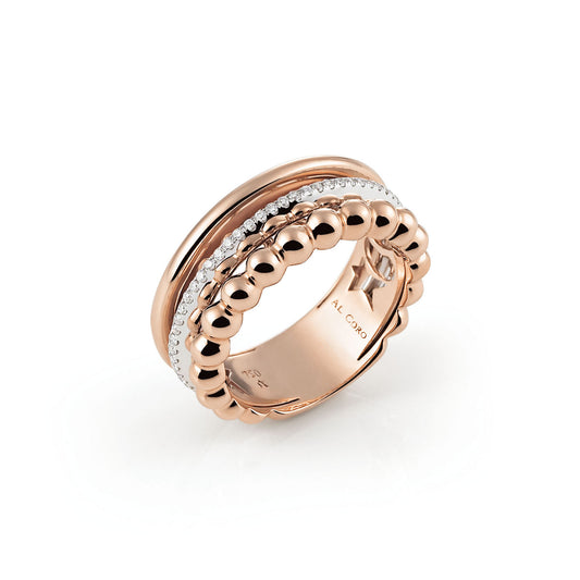 Al Coro Palladio Ring (R7266R) aus Bicolor-Gold mit Diamant